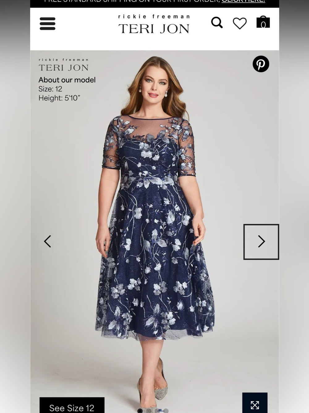 NWT Rickie Freeman for Teri Jon dress Sz 22